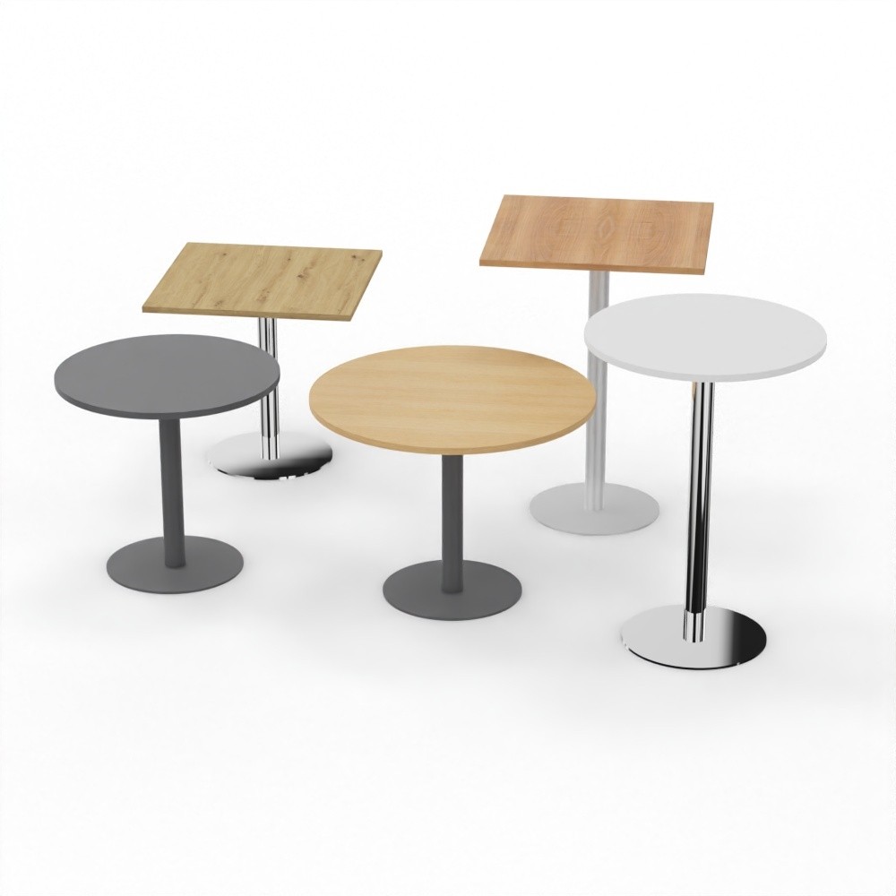 Hammerbacher Besprechungstische, rund oder quadratisch,  74 oder 111 cm hoch