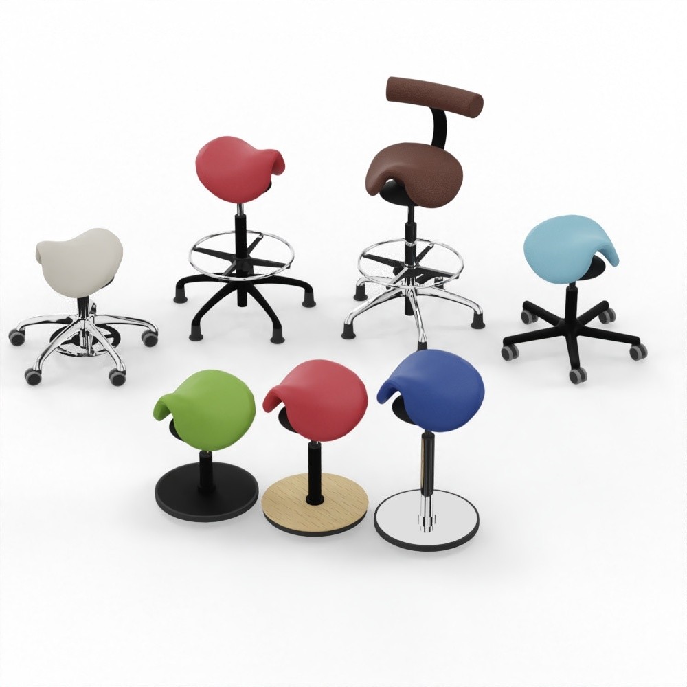 Löffler Sattelsitz-Hocker "SEDLO" Modelle SL 1, SL 2 und SL XL