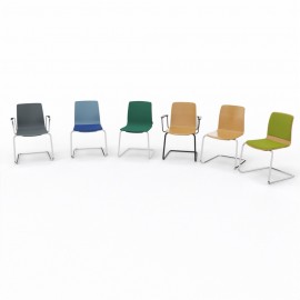 Dauphin Freischwinger "Fiore" Kunststoffschale FI 7513, FI 7516, oder mit Holzschale FI 7523, FI 7526