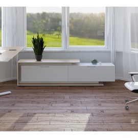 C-Board, kristallweiss, C-Rahmen Compact-Platte mit weißem Kern, Ahorn furniert