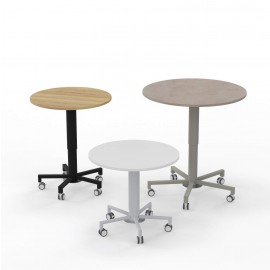 Leuwico Besprechungstisch "iMove", rund, fahrbar, feste Höhe oder höhenverstellbar