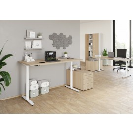 Hammerbacher - Sitz-Steh-Tisch "VXDLR" mit Rundrohrgestell - Lieferzeit ca. 1 Woche