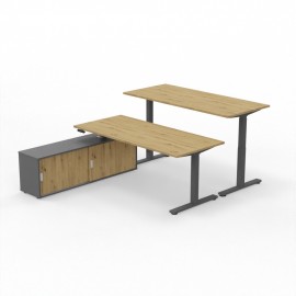 VXDSM mit Lowboardunterbau, Asteiche Dekor / graphit